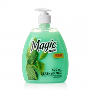 Мыло-крем жидкое для рук 520мл. Зеленый чай Magic Boom MB02 (5!)