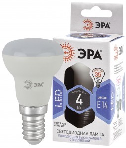 ЭРА R39 E14 220V 4W(320Lm) 6000K 6K 67х39 R39-4W-860-E14 9089