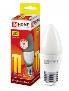 ASD/inHome VC свеча C37 E27 11W(990lm) 3000К 3K 107x37 (без пульсации) 0488