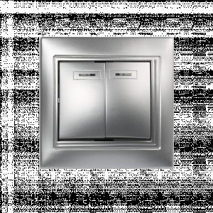 Smartbuy Венера выкл. СУ 2-клавишный с индикатором 10А серебро,  (SBE-01s-10-SW2-1-c)