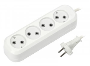 SmartBuy сет. удл. ПВС 2х1 4 роз. 5 м 10А (корпус АБС-пластик) SBE-10-4-05-N