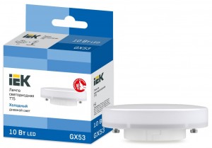 IEK GX53 св/д 10W(900lm) 6500К 6K 75х24 LLE-T80-10-230-65-GX53