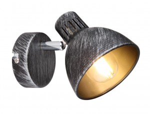 Rivoli св-к подсветка спот 7031-701 Eho W1 Черный/серебро 1хE14 40W 80х80х130мм 9887