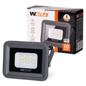 Wolta св/д прожектор 10W(850Lm) SMD 5500K 6K IP65 115x27x112мм метал/пласт черный WFL-10W/06