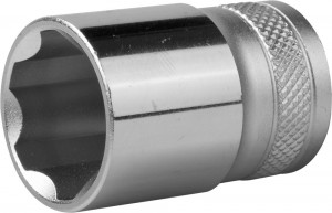 "Торц головка KRAFTOOL "INDUSTRIE QUALITAT", Cr-V, SUPER-LOCK, хромосатинир, 1/2", 21мм zu27801-21