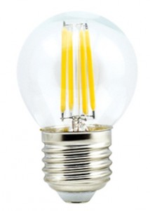 Ecola шар G45 E27 6W 2700K 2K прозр. 68x45 филамент (нитевидная), 360° Premium N7PW60ELC