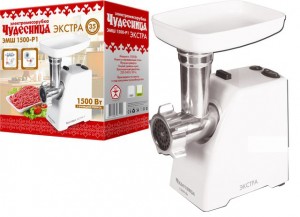Мясорубка Чудесница ЭМШ 1500-Р1 Экстра, 1500Вт, 35кг/ч, реверс, поддон пластик, диск д/фарша, белая