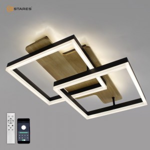 Estares св-к-люстра св/д управл. WOODY 2S 85W (8500lm) 2K-4K-6K 500x430x135 пульт ДУ черн./деревIP20