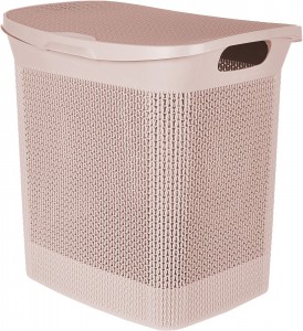 Корзина д/белья прямоуг. Ajur с откидной крышкой 35л (43х34х45см), беж.топаз Keeplex (аналог 700328)