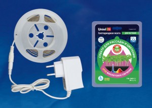 Uniel набор фито лента для рассады + б/п, 2м, 7.5W/м 16мкмоль/с ULS-P77-2835-42LED/m-IP20-2M-SPSB