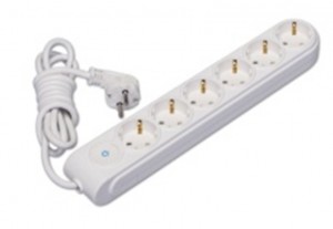 Makel NEW Gen. сет. удл. ПВС 3х1 6 роз. 2 м 16А земля, выкл.  N6310033