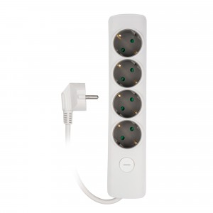 Jazzway сет. удл. ПВС 3x1 16A 4 роз. 5м земля, выкл. белый ET-04-500W земля, выкл..5051836