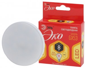 ЭРА ECO GX53 8W(640lm) 2700K 2K 27х75 LED-GX-8W-827-GX53 R (10-PACK) (кратно 10шт.!) 5313