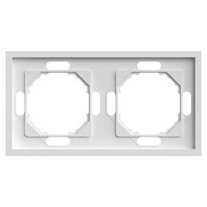 Stekker ЭМИЛИ рамка СУ 2 мест. (PC), белый фарфор, soft touch PFR00-5002-01 49885