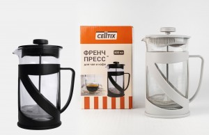 CELLTIX,Чайник/кофейник (френч-пресс) 600мл, стекло/пластик, цвета микс 600ВD