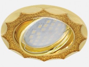 Ecola DL36 MR16 GU5.3 св-к литой поворот.Звезда под стекл.Золотой блеск/Золото 22x84 FY1613EFY