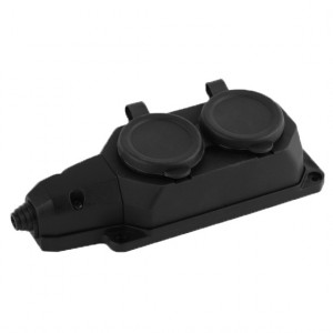 AY-KA (АЙКА) колодка ОУ двойная 2 гн. с загл. каучук 2P+PE 1x16A 220-240V IP44 (Турция) 5520000