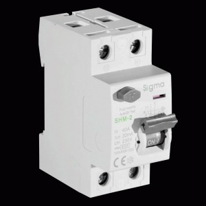 SIGMA Electric выкл. дифферинциальный (УЗО) ВДТ SHM-2 2P 40A 30мА, тип AC, 6кА SHM2040030