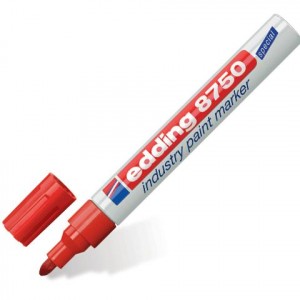 Маркер-краска лаковый EDDING 8750, КРАСНЫЙ, 2-4мм. кругл. након., алюм. корпус, E-8750/2