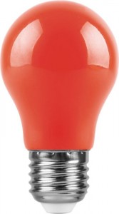 Feron шар A50 E27 3W(220°) красная матовая 91x50, LB-375 25924