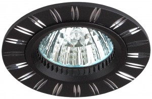 ЭРА KL33 AL/BK cв-к встр алюминиевый MR16,12V, 50W черный/хром