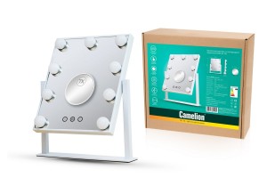 Camelion M283-DL C01 св-к св/д зеркало 5W 2-4-6K 220V, сенсор/диммер 300x360 пластик/металл, белый