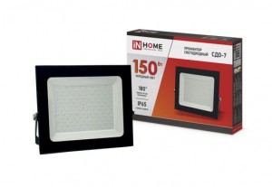 ASD/InHome прожектор св/д СДО-7 150W(11250lm) 6500K 6K 277x222x27 алюминий/черный IP65 4669