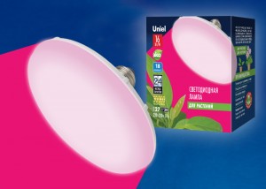 Uniel фито лампа св/д для растений UFO E27 16W 18мкм/с матов/пласт 150x78 LED-U150-16W/SPSB/E27/FR