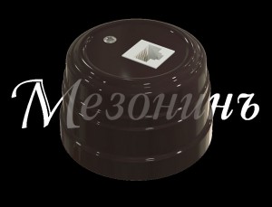 МЕЗОНИНЪ РЕТРО УСАДЬБА роз. комп. RJ45 ОУ 1 мест. КОРИЧНЕВЫЙ АВS-пластик IP20 GE30341-04