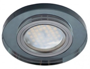 Ecola DL1650 MR16 GU5.3 св-к  Круг Стекло Черный/Черный хром 25x95 FB1650EFF