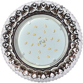 Ecola GX53 H4 LD7009 св-к Круг "Кристалл" подсветка 4K Черный/Хром 40x125 FK53CCEFB