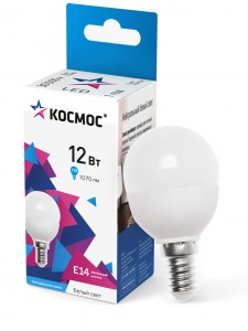 Космос шар  E14 12W (1070lm) 4500K 4K матов. 90x45 LkeLED12wGL45E1445