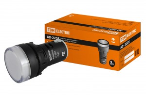 TDM лампа AD-22DS(LED) матрица d22мм бел. 110В AC/DC (10!) SQ0702-0028