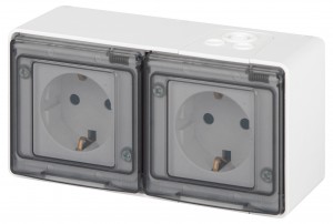 ЭРА Эксперт роз. ОУ 2 мест. земля, IP55, 16A,250В, белый 11-2503-01 63264