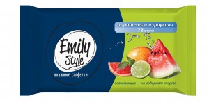Влажные салфетки Универсальные тропические фрукты 72 шт. Emily Style