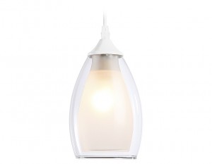 Ambrella подвес. св-к TR3534 E27 max 40W WH/CL/FR белый/прозр/белый матов D120x800