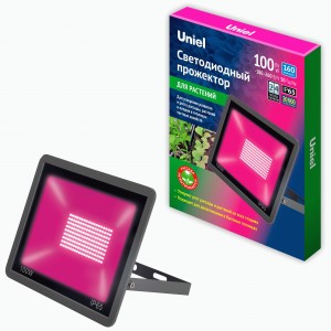Uniel Прожектор для растений св/д 210x270x35 IP65 черный ULF-P42-100W/SPBR IP65 180-260V BLACK