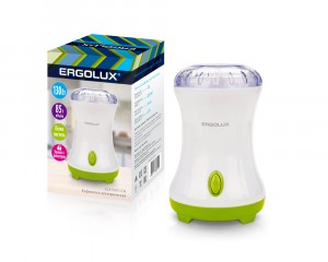 Кофемолка ERGOLUX  ELX-CG01-C34 130Вт, нож-нерж.сталь, фиксатор крышки, бело-салатовая