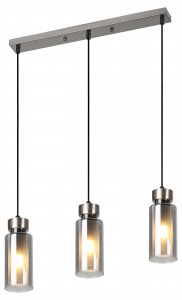 Rivoli св-к подвес Klara 3099-203 3xЕ14 max 15W 540x80x900 хром/дымчато стекло 50850