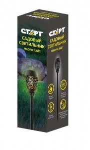 СТАРТ САД св-к на солн.батарее  6LED Маори Лайт КОР h=39см, пластик
