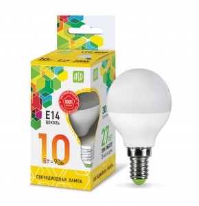 ASD standard Шар P45 E14 10W(900lm) 3000К 2K 89x45 пластик/алюм  5446
