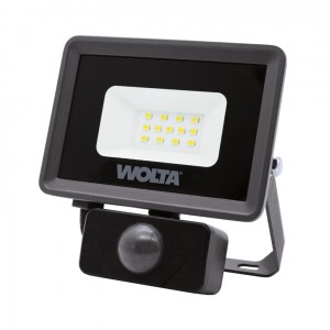 Wolta св/д прожектор 10W(900lm) 5500K 6K IP65 датч.движ. 108x123x40 метал/пласт серый WFL-10W/06s
