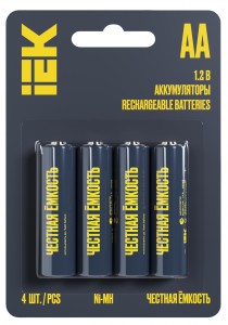Ак-р IEK Честная ёмкость R6/AA 2700мАч Ni-MH BL4 AAK-NIMH-06-2700-L04
