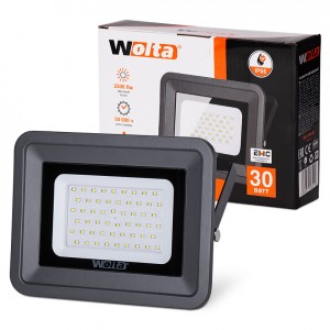 Wolta св/д прожектор 30W(2500Lm) SMD 5500K 6K IP65 180x32x172мм метал/пласт черный WFL-30W/06