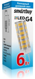 Smartbuy G4 220V 6W(420lm) 6400K 6K 240° 52x16 SBL-G4220 6-64K