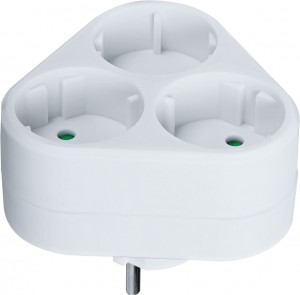 Navigator разветвитель (тройник) 3 роз. 10А, белый треугол. NAD-S-3X-WH 94694