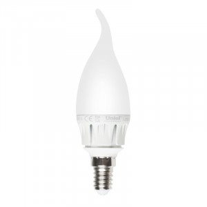 Uniel Свеча на ветру E14 6W(560lm 240°) 4000K 4K алюм. матовая 37x106 LED-CW37-6W/NW/E14/FR