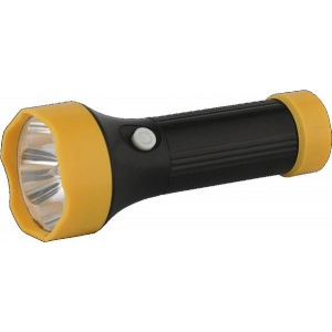 Ultraflash фонарь ручной "эконом" 5002-TH (3xR03) 4св/д 0.7W (20lm), черный +желт./пластик, BL (10 шт.)