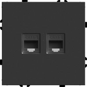 Stekker ЭМИЛИ мех. роз. комп. СУ 2 мест. RJ-45 черный уголь, soft touch RST00-5111-05 49848