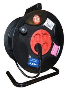 Jett силовой удлинитель на пласт. катуш. ПВС 3х1.5 4 роз. 50 м 16A земля 153-950